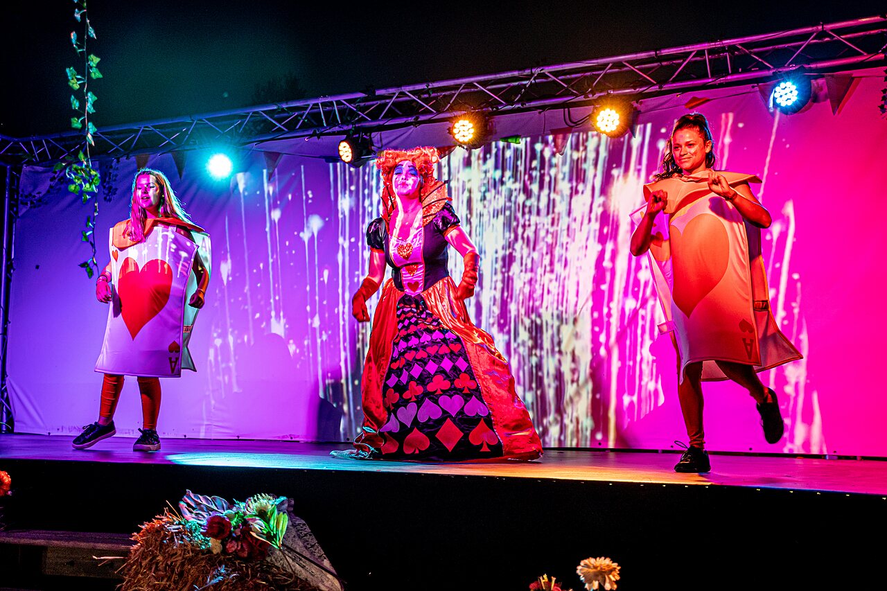 Spectacle d'animation costum� sur sc�ne au camping CAPFUN Alba � CREIXELL (43).