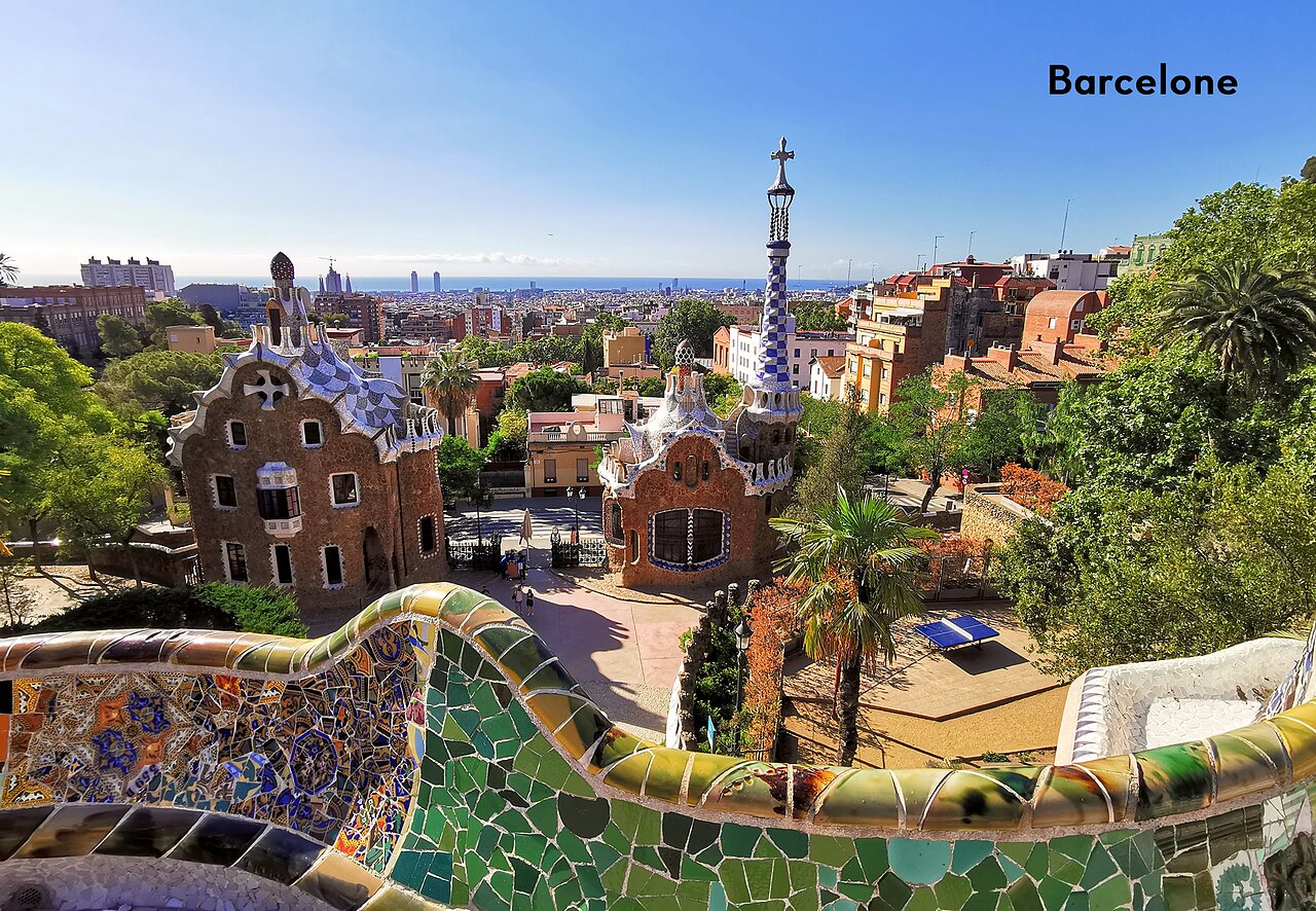 Parc G�ell, �uvre de Gaud�, � visiter pr�s de Barcelone, Catalogne.