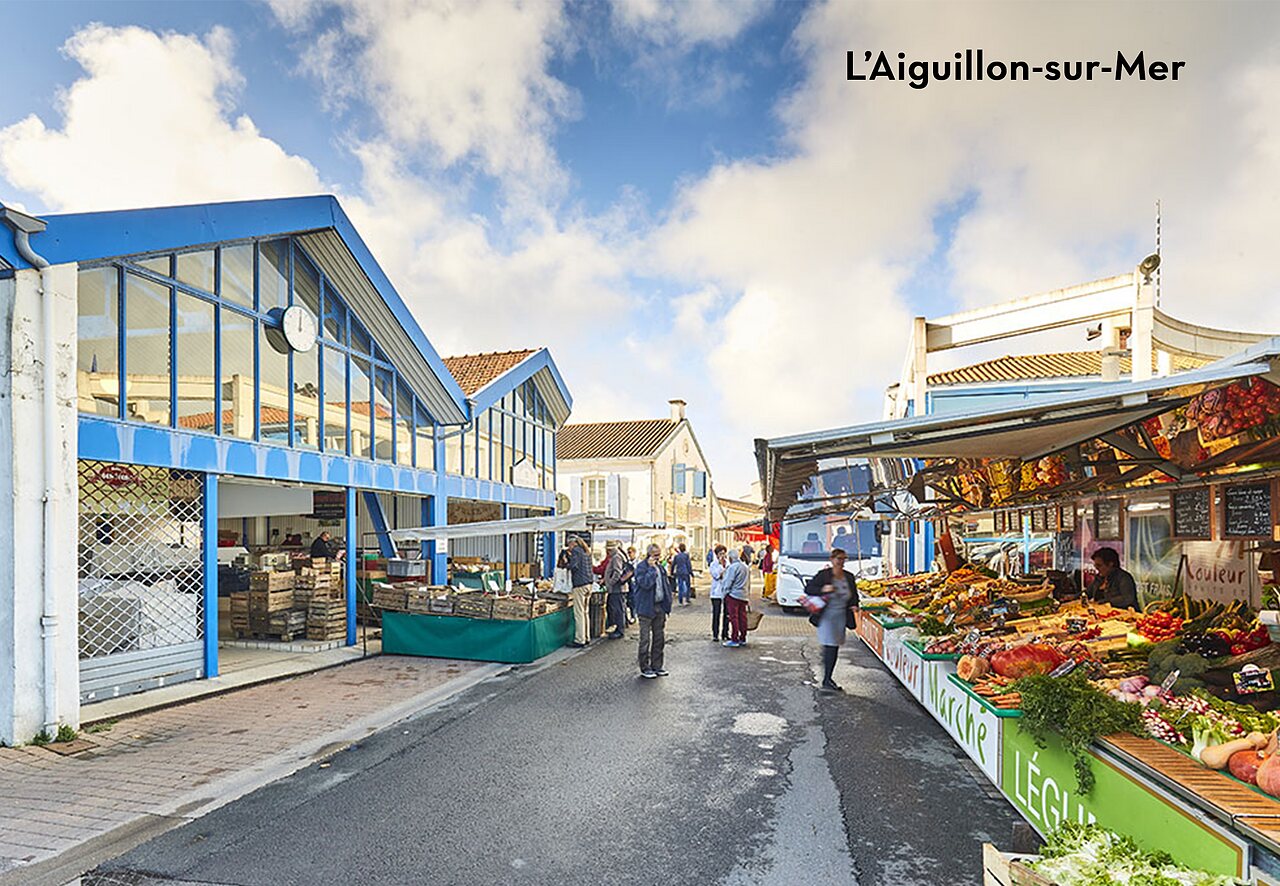 March� anim� de L'Aiguillon-sur-Mer, un lieu � visiter en Vend�e.