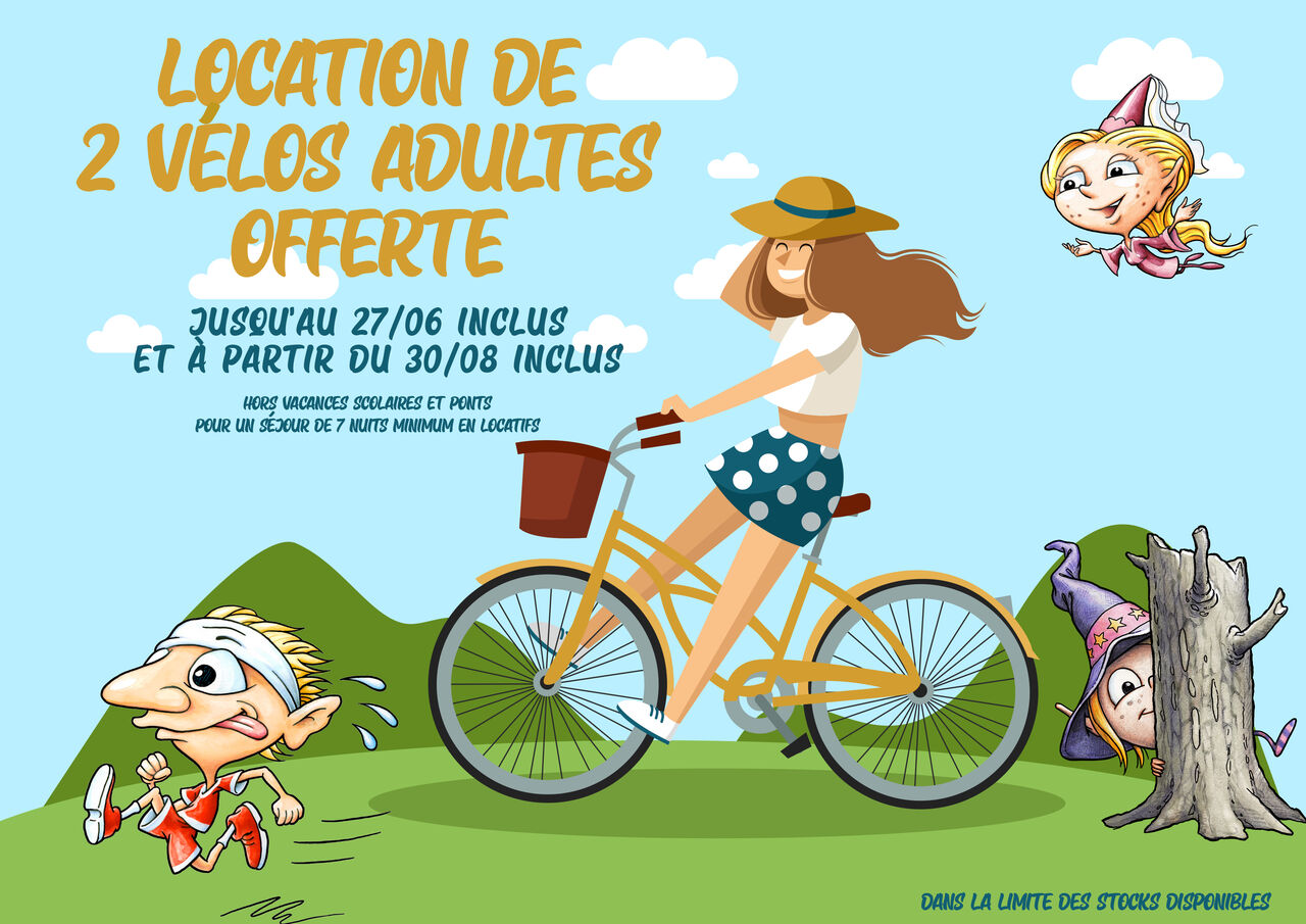Location 2 v�los adultes offerte au camping CAPFUN Bonne Etoile � BOIS PLAGE EN RE.