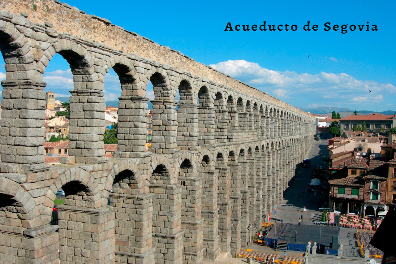 L'impressionnant aqueduc romain de S�govie, un site historique en Castille-et-Le�n.