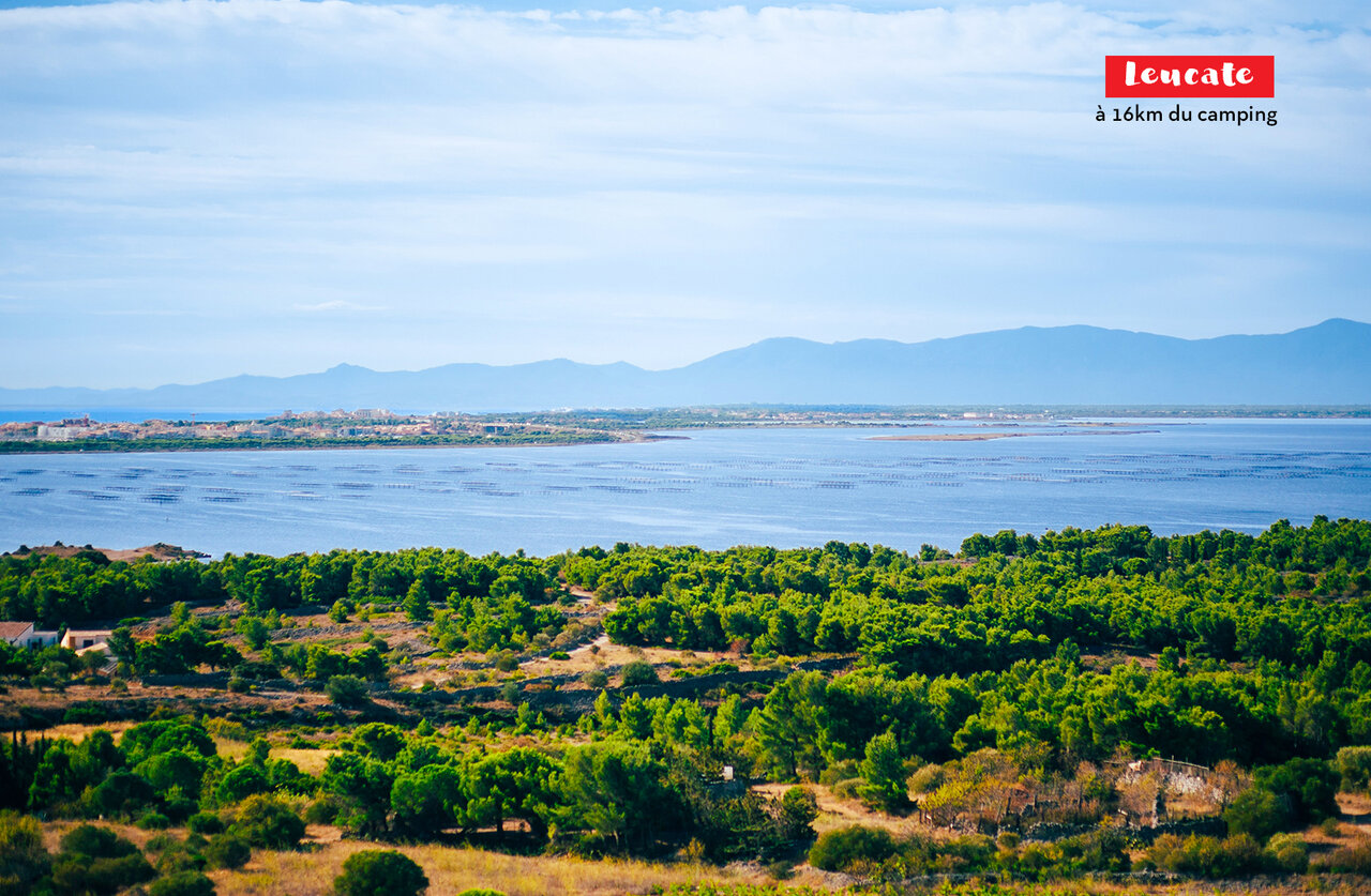 Vue panoramique sur Leucate et son �tang, destination touristique de l'Aude.