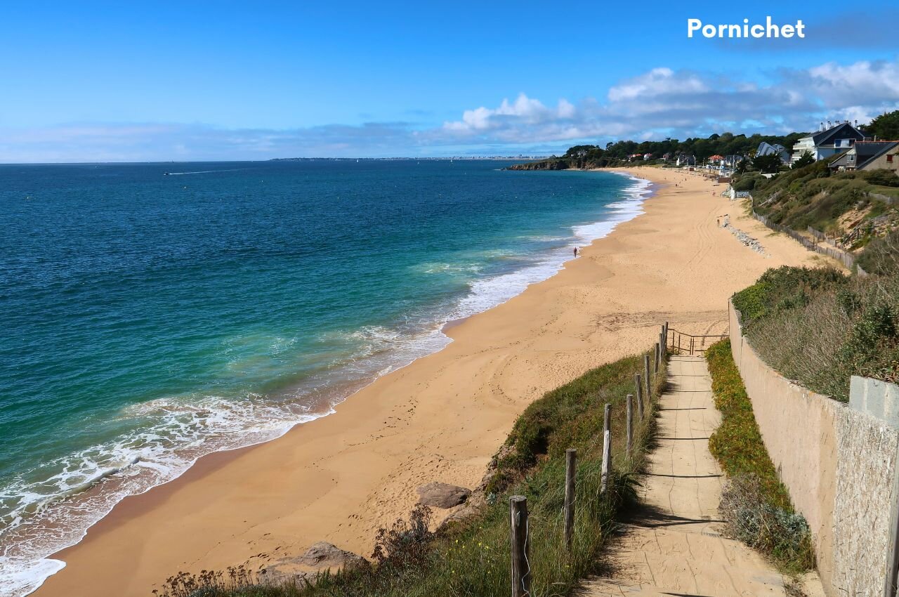 Plage de sable fin de Pornichet, une ville c�ti�re � visiter pr�s d'Asserac.