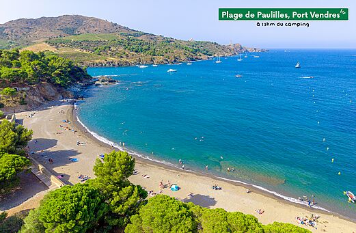 Plage de Paulilles � Port Vendres, site naturel prot�g� pr�s du camping.