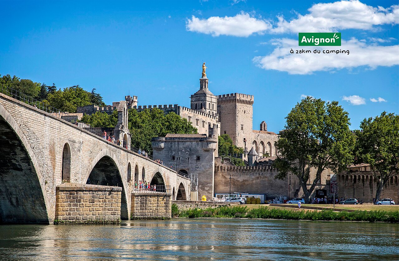 Pont Saint-B�n�zet et Palais des Papes � Avignon, lieu � visiter pr�s du camping.