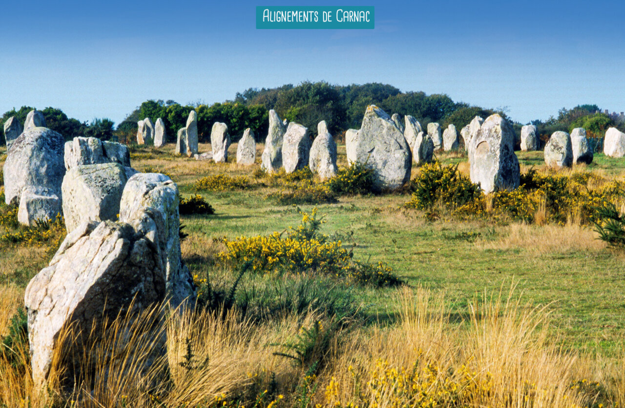 Alignements de Carnac, menhirs pr�historiques � visiter en Bretagne, Morbihan.
