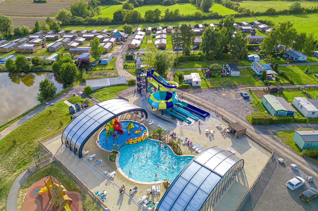 Piscines, toboggans aquatiques et Mobil-homes au camping CAPFUN Pachy � FOSSES LA VILLE.