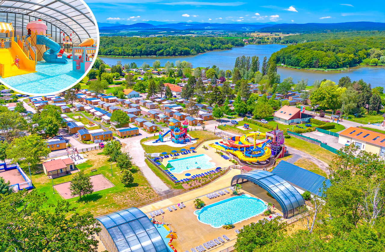 Piscines, toboggans et Mobil-homes au camping CAPFUN Palais de Gaufrette � R�mering les Puttelange (57).