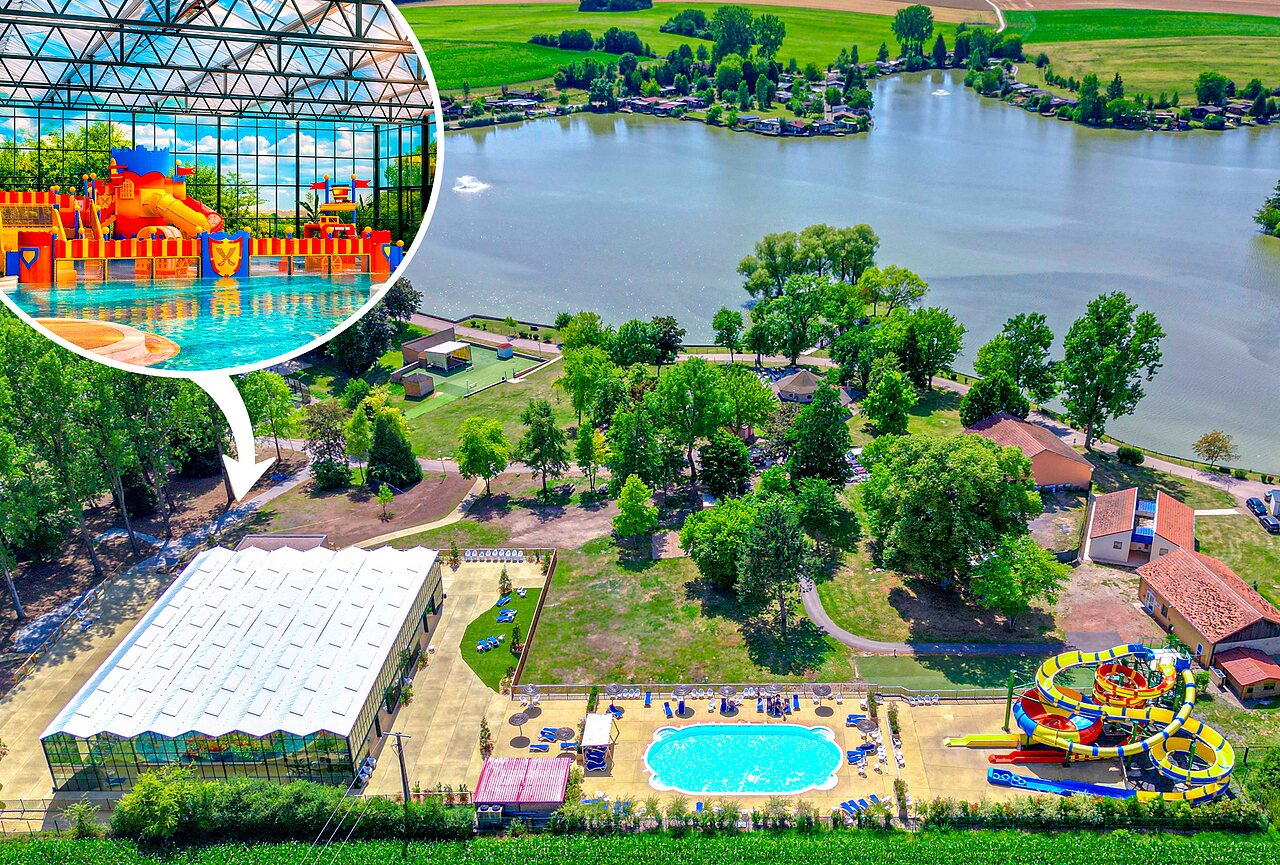 Parc aquatique et piscines au camping CAPFUN Tensch Jolie � Grostenquin (57).