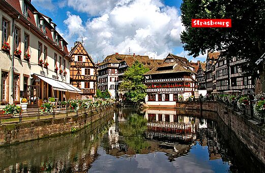 Quartier historique de la Petite France � Strasbourg, ville d'Alsace.