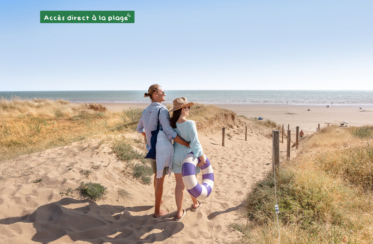 Acc�s plage au camping CLICOCHIC Plage des Tonnelles � Saint-Jean-de-Monts (85).