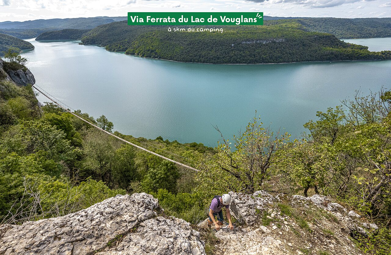Via Ferrata du Lac de Vouglans, activit� escalade pr�s du camping � Maisod (Jura).