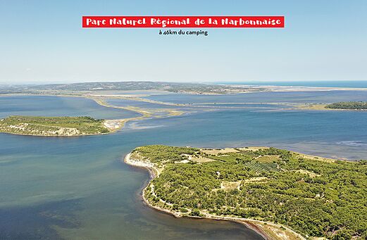 Parc Naturel Régional de la Narbonnaise, paysages lagunaires et côtiers près de Narbonne.