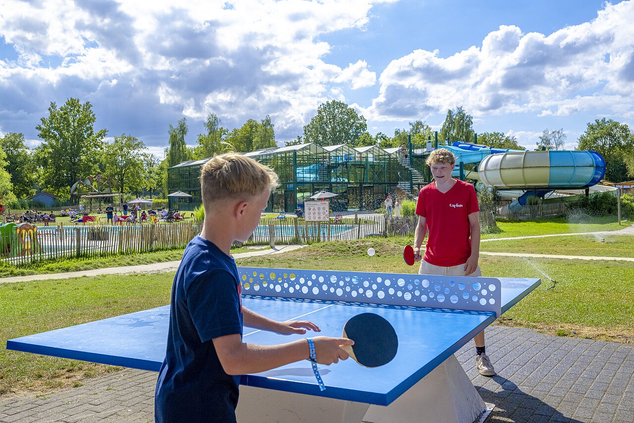 Tennis de table, piscine et toboggans aquatiques au camping CAPFUN Vlinderloo � Enschede.