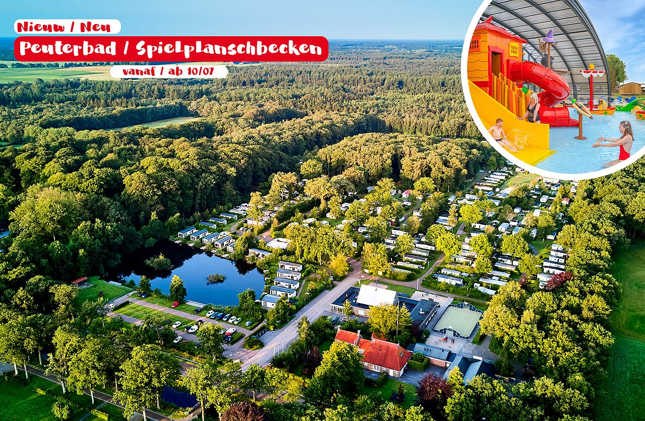 Pataugeoire color� avec toboggans, camping CAPFUN De Waldsang � Bakkeveen.